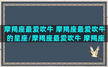 摩羯座最爱吹牛 摩羯座最爱吹牛的星座/摩羯座最爱吹牛 摩羯座最爱吹牛的星座-我的网站